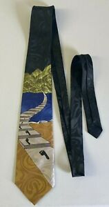 Vintage Stairway to Heaven Design Kunstdruck Fußabdrücke Retro-Krawatte Korea