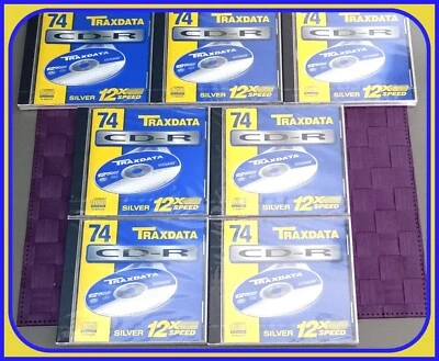TRAXDATA CD-R 74 - Gold 12x Speed, 74 Minutes CD Recordable New & Sealed x 6 - Image 1 of 4