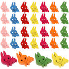 100x Holz-Kaninchenknöpfe, bemalt, für DIY-Kleidung (zufälliges Muster)