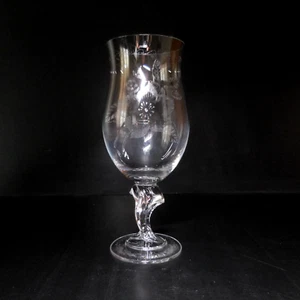 N23.593 Mliaudois 1990 Crystal Engraving Handmade Glass Vase Art Glass Flower - Picture 1 of 24
