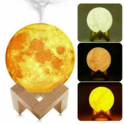 Diffusore Aromi Lampada Luna 3D LED  Moon Light Umidificatore Depuratore Aria - Immagine 1 di 4