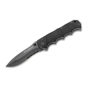 BOKER Black Spear pocket knife black coated 440A stainless steel aluminum handle - Picture 1 of 2