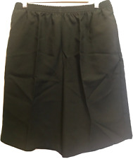 New Blair Shorts Women's  Black Flat Front 100% Polyester 2 Pockets Size Large