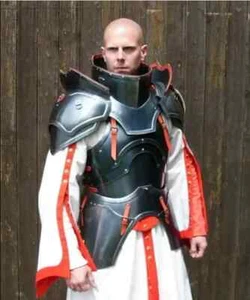 Medieval Knight Black Suit Of Armor Combat Half Body Armor Wearable Costume - Picture 1 of 5
