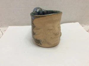 Hand Made Pottery Face Mug Westville (Lumpkin) GA Signed Cindy Hardin? EUC - Picture 1 of 7