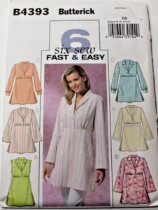 Butterick 4393 Misses Tunic Top Sewing Pattern 8-10-12-14 Sleeve Option/6 Styles - Picture 1 of 2