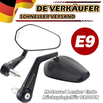 2x Motorradspiegel Lenkerenden Spiegel Motorrad Rückspiegel 7/8" E-Geprüft E9