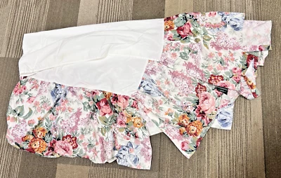 Falda Ralph Lauren QUEEN Talla Polvo Volantes Usada Allison Floral con Lazos Azules Foto 1 de 4