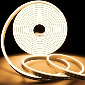 5M Neon LED Strip Streifen Warmweiss 12V Wasserdicht Lichtband mit Netzteil - Bild 1 von 51