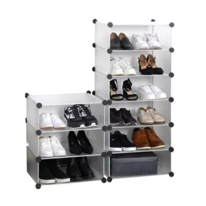 Shoe Rack 10 Cube Storage Stand Shoes Organizer Modular Footwear Cabinet Closet - Picture 1 of 9