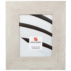 Craig Frames Bauhaus, 3" White Faux Barn Wood Picture Frame - Picture 1 of 12