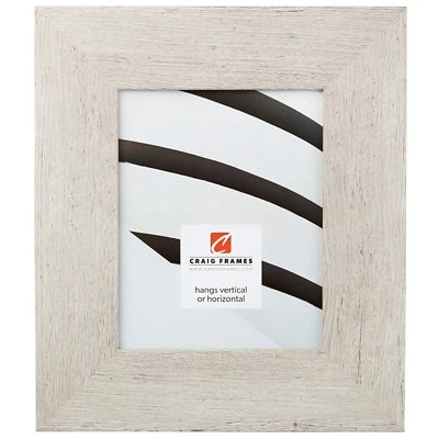 Craig Frames Bauhaus, 3" White Faux Barn Wood Picture Frame - Image 1 of 4
