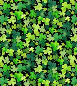 St. Patrick's Day, Four Leaf Clover Fabric•1yd x 44" 100%Cott.BTY!Fast Ship! - Picture 1 of 3