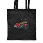 'Red Motorcycle' Classic Black Tote Shopper Bag (ZB00009366)