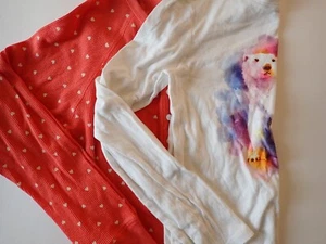 Girls T-shirts Size XXL Gap Factory Kids Orange White Hearts Polar Bear - Picture 1 of 22