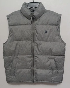U.S. Polo Assn. Gray Sleeveless Puffer Jacket Vest Size Large New Without Tags - Picture 1 of 10