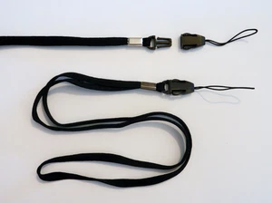 5 pack - BLACK - NECK LANYARD STRAPS * ipod mp3 PDA phone ID keys Smartphone  - Picture 1 of 2