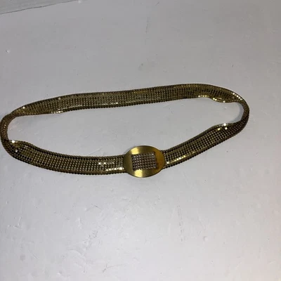 Vintage Gold Mesh Belt Unsigned Gold Disco Belt - Image 1 of 4
