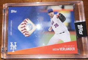Justin Verlander Game-Used Baseball Relic Card NYMJV 2023 Topps MLB Authentic - Picture 1 of 2