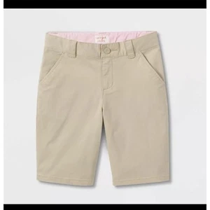 Cat & Jack Uniform Chino Khaki Shorts Size 4 with Adjustable Waist NWT - Picture 1 of 5