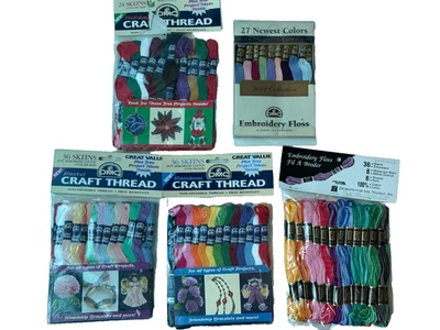 Lot of 150+ DMC Embroidery Thread Floss Cotton Skeins - Image 1 of 2