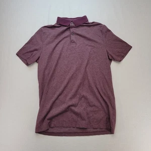 Charles Tyrwhitt Shirt Mens Medium Maroon Polo Short Sleeve Quarter Button Up - Picture 1 of 8