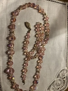 Vintage Broken Clasp Pink Glass Beaded Necklace. So Pretty. - Picture 1 of 6