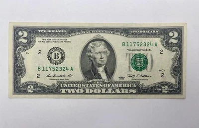 2009 Two Dollar Note - B Series, Green Stamp - Image 1 of 2