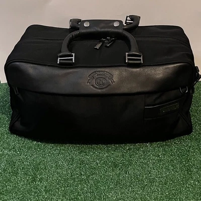 Bolso de Lona Ghurka Colección Original Negro Sarga y Cuero Forro a Cuadros Foto 1 de 4