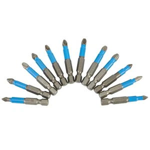 12pc Long 50mm Screwdriver Bit Magnetic Non-slip Drill PH1/PH2/PH3/PZ1/PZ2/PZ3 - Picture 1 of 12