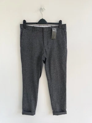 H&M Suit Trousers Grey Skinny Fit Crop 33" Waist / 27" Leg - BNWT £25 - Image 1 of 4