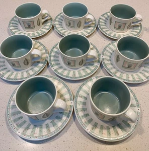 Set Of 8 Pfaltzgraff Naturewood Coffee or Tea Cups and Saucers Stoneware - Picture 1 of 7
