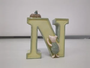 Disney Classic Winnie the Pooh Piglet Alphabet Letter "N" Michel & Co. Chipped - Picture 1 of 4