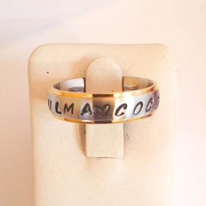 Gratis Stempel personalisierter Namensring - 6 mm Edelstahl individuelles Band - Bild 1 von 6