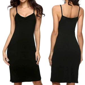 3 Color Women Sexy Lingerie Long Cotton Full Slip Babydoll Sleepwear Nightwear - Picture 1 of 21