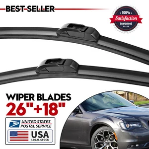 OEM Quality Windshield Wiper Blades Streak-Free Spotless 26inch+18inch 2 in Pack - Picture 1 of 16