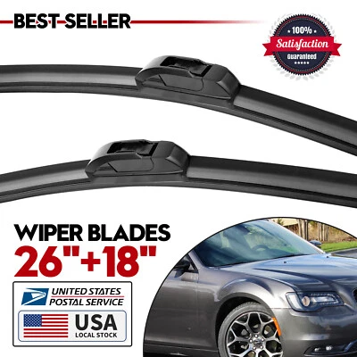 OEM Quality Windshield Wiper Blades Streak-Free Spotless 26inch+18inch 2 in Pack - Image 1 of 4