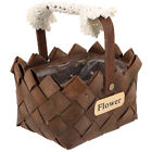  Succulent Wooden Decor Piece Woven Portable Decorative Basket