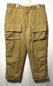 Vintage Men's Cabela's Tan Northern Goose Down Puffy Insulated Pants XXL 40x30 - Picture 1 of 10