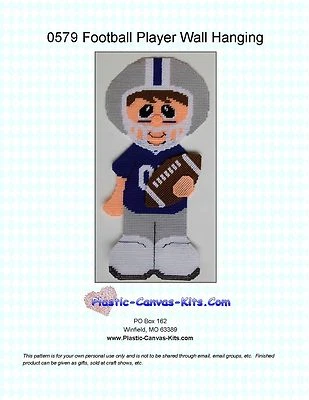 PLASTIC-CANVAS-KITS.COM Football Player-Wall Hanging-Plastic Canvas Pattern or Kit