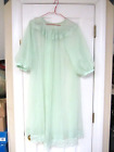 Shadowline nightgown set green nylon chiffon, size medium, pre-owned