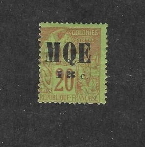 MARTINIQUE - #4 - MH - 1886 - "MQE - 15c " O/P ON FRENCH COLONIES STAMP - Picture 1 of 1