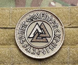 Viking Rune Valknut Coyote Desert Tan Multicam Tactical Patch Norse - Picture 1 of 3