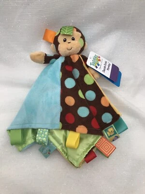 Taggies коричневая обезьяна безопасности одеяло милый детей Taggie точек ребенка ясельного возраста плюшевый  - Изображение 1 из 4