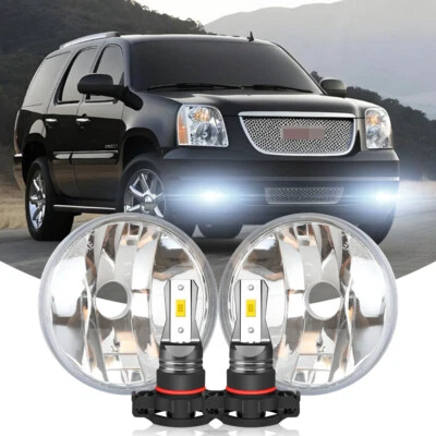 For 2007-2014 Chevy Tahoe Suburban GMC Yukon XL 1500 Chrome LED Fog Lights - Image 1 of 4