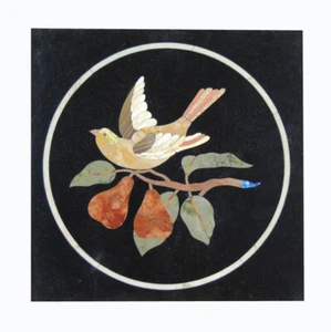 12 " Marmo Angolo Table Top Pietra Dura Lavoro Inserto Artigianato - Foto 1 di 3