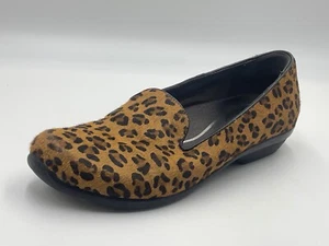 Dansko Olivia Flats Cheetah Leopard Shoes Calf Hair Clogs Slip-on 40/9.5 - Picture 1 of 8