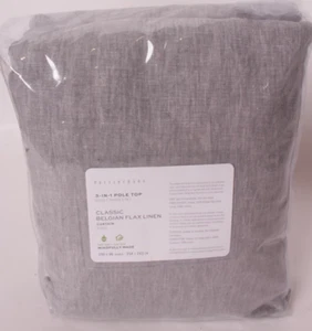 Pottery Barn Belgian flax linen curtain panel, 100x96, chambray gray - Picture 1 of 2