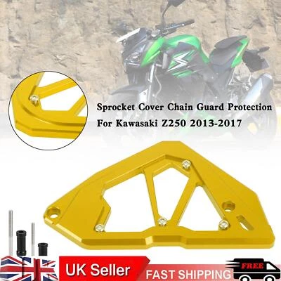 Protector de cadena con cubierta de piñón para KAWASAKI Z250 Z300 NINJA 300 250 13-17 dorado T9 - Imagen 1 de 4