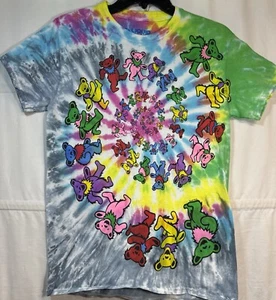 Grateful Dead Shirt 1995 Liquid Blue Dancing Bear Vintage Tie Dye Spiral Size S - Picture 1 of 13